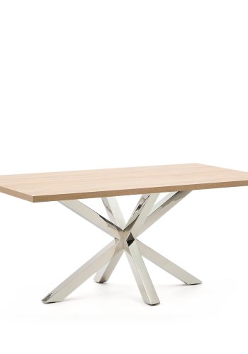 KAVE HOME Argo spisebord, rektangulr - natur melamin og rustfri stl (180x100)