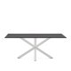 KAVE HOME Argo spisebord, rektangulr - matteret sort glas og hvid stl (200x100)
