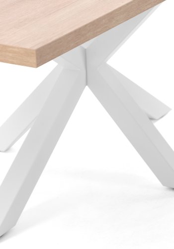 KAVE HOME Argo spisebord, rektangulr - natur melamin og hvid stl (200x100)