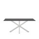 KAVE HOME Argo spisebord, rektangulr - matteret sort glas og hvid stl (180x100)