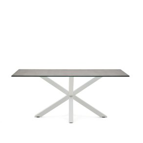 KAVE HOME Argo spisebord, rektangulr - jern mos porceln og hvid stl (180x100)