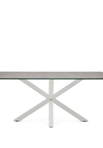 KAVE HOME Argo spisebord, rektangulr - jern mos porceln og hvid stl (180x100)