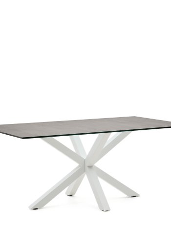 KAVE HOME Argo spisebord, rektangulr - jern mos porceln og hvid stl (180x100)