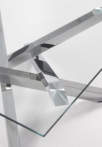 KAVE HOME Mikado sofabord - klar glas og slv stl (90x90)