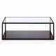 KAVE HOME Greenhill sofabord, m. hylde - klar glas og sort stl (110x60)