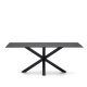 KAVE HOME Argo spisebord, rektangulr - matteret sort glas og sort stl (200x100)