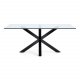 KAVE HOME Arya spisebord - klar glas og sort stl (200x100)