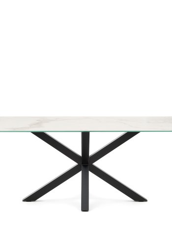 KAVE HOME Argo spisebord, rektangulr - hvid Kalos porceln og sort stl (200x100)