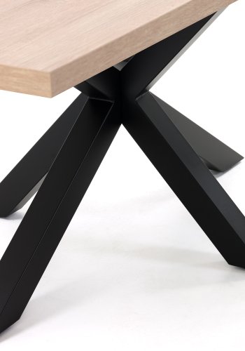 KAVE HOME Argo spisebord, rektangulr - natur melamin og sort stl (180x100)