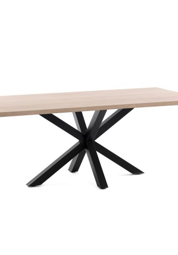 KAVE HOME Argo spisebord, rektangulr - natur melamin og sort stl (180x100)