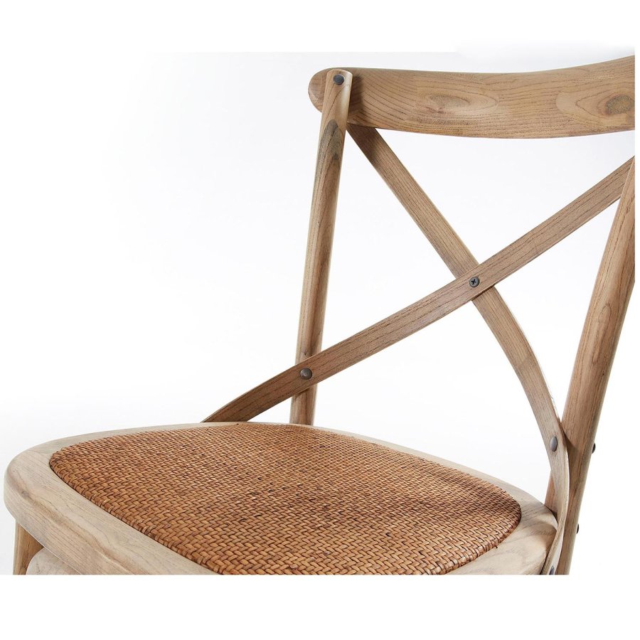 KAVE HOME Silea spisebordsstol - natur rattan og elm