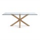 KAVE HOME Arya spisebord - klar glas og natur stl (200x100)