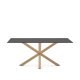 KAVE HOME Argo spisebord, rektangulr - matteret sort glas og stl med Sonoma trfinish (180x100)