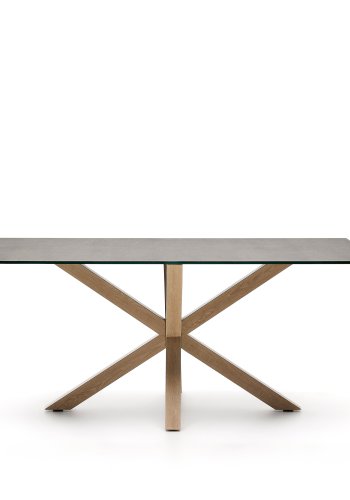 KAVE HOME Argo spisebord, rektangulr - jern mos porceln og stl med trfinish (180x100)