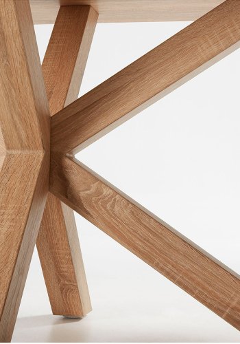 KAVE HOME Argo spisebord, rektangulr - natur melamin og natur stl med treffekt (180x100)