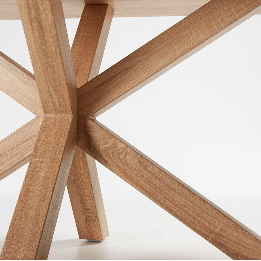 KAVE HOME Argo spisebord, rektangulr - natur melamin og natur stl med treffekt (180x100)