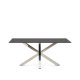 KAVE HOME Argo spisebord, rektangulr - matteret sort glas og rustfri stl (160x90)
