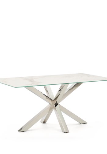 KAVE HOME Argo spisebord, rektangulr - hvid Kalos porceln og rustfri stl (160x90)
