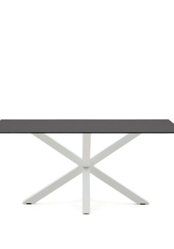 KAVE HOME Argo spisebord, rektangulr - matteret sort glas og hvid stl (160x90)