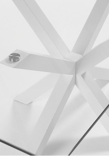 KAVE HOME Argo spisebord, rektangulr - klar glas og hvid stl (160x90)