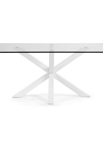 KAVE HOME Argo spisebord, rektangulr - klar glas og hvid stl (160x90)