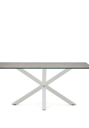 KAVE HOME Argo spisebord, rektangulr - jern mos porceln og hvid stl (160x90)