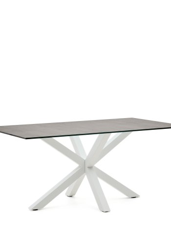 KAVE HOME Argo spisebord, rektangulr - jern mos porceln og hvid stl (160x90)