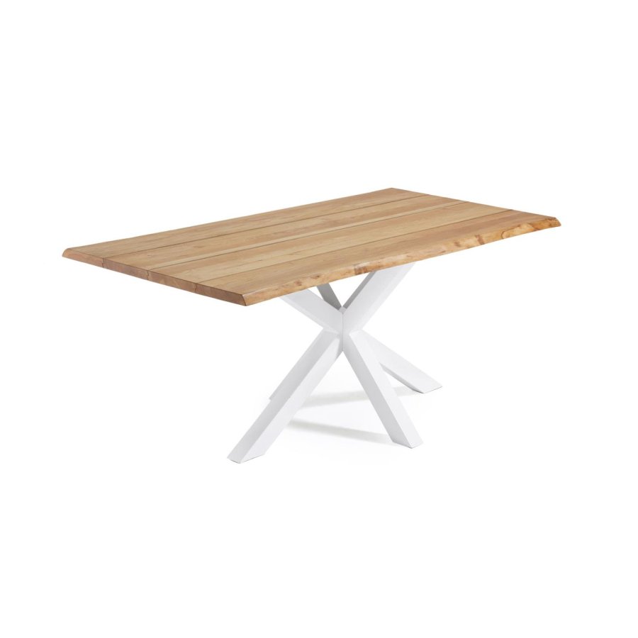 KAVE HOME Argo spisebord, rektangulr - natur egefinér og hvid stl (160x90)