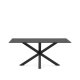 KAVE HOME Argo spisebord, rektangulr - matteret sort glas og sort stl (160x90)