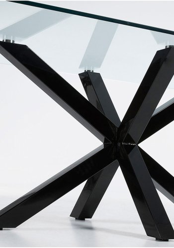 KAVE HOME Arya spisebord - klar glas og sort stl (160x90)