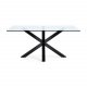 KAVE HOME Arya spisebord - klar glas og sort stl (160x90)