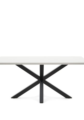KAVE HOME Argo spisebord, rektangulr - hvid melamin og sort stl (160x100)