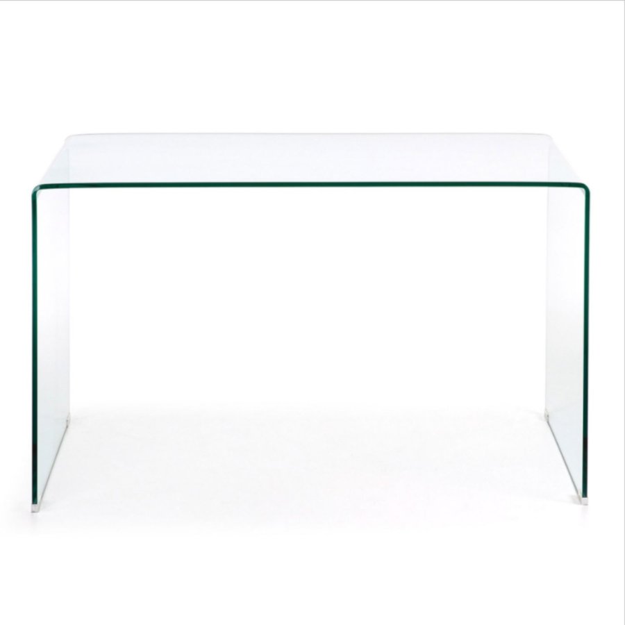 KAVE HOME Burano skrivebord, rektangulrt - klar glas (125x70)
