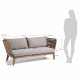 KAVE HOME Bellano 3 pers. sofa - natur polyester/eukalyptustr og beige stof