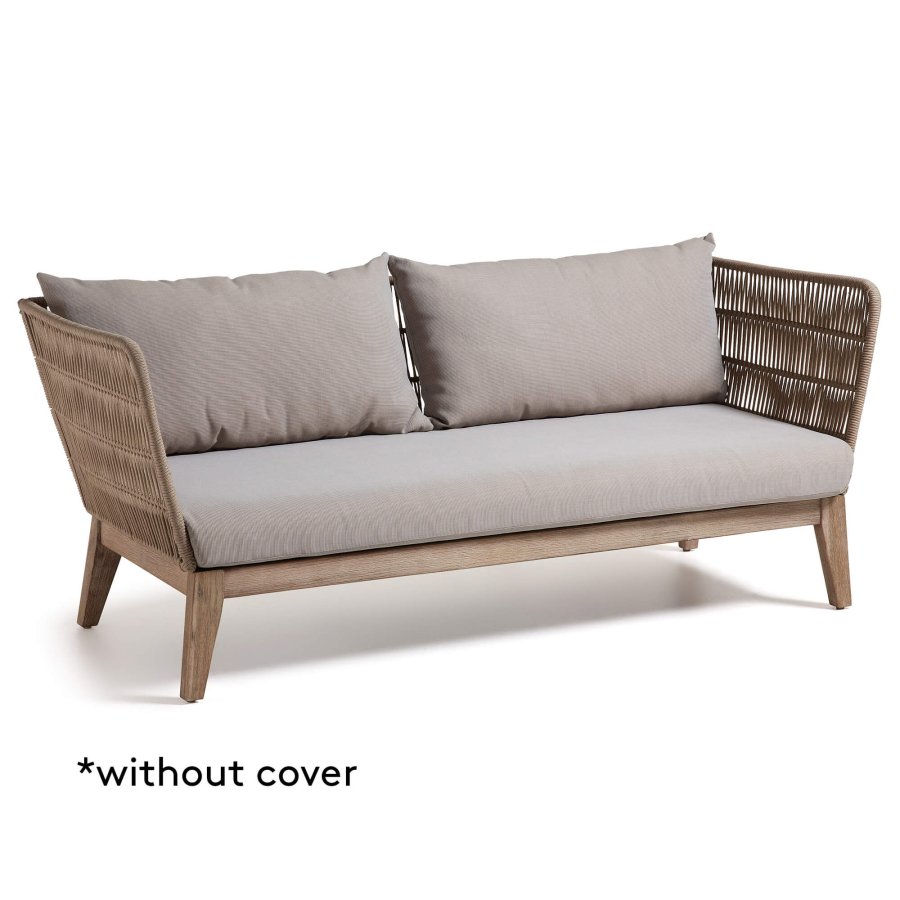 KAVE HOME Bellano 3 pers. sofa - natur polyester/eukalyptustr og beige stof