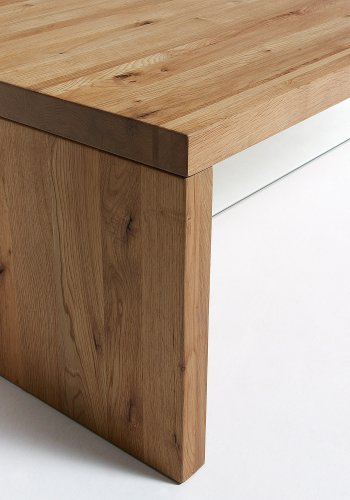 KAVE HOME Tulsi sofabord, rektangulr - natur egetr og klar glas (120x70)