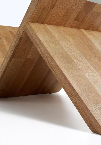 KAVE HOME Waley sofabord, rektangulr - klar glas og natur egetr (120x70)