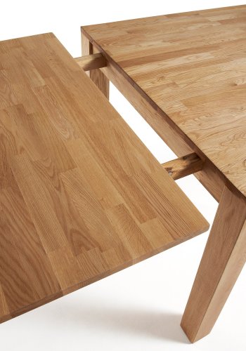 KAVE HOME Isbel spisebord, m. tillgsplader - natur egetr (140(220)x90)