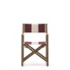 KAVE HOME Vilara bordeaux og beigestribet udendrs klapstol lavet af FSC 100% massivt akacietr