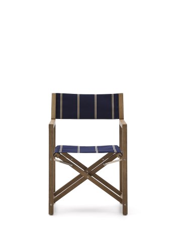 KAVE HOME Vilara bl og beige stribet udendrs klapstol lavet af FSC 100% massivt akacietr