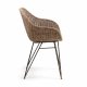 KAVE HOME Charley spisebordsstol - natur/gr rattan/metal, m. armln 