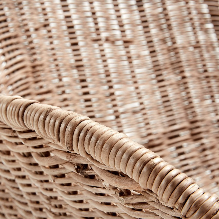 KAVE HOME Charley spisebordsstol - natur/gr rattan/metal, m. armln 