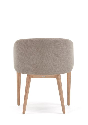 KAVE HOME Harlan spisebordsstol, m. armln - brun chenille stol og natur asketr