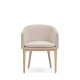 KAVE HOME Harlan spisebordsstol, m. armln - beige chenille stol og natur asketr