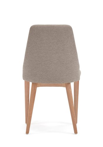 KAVE HOME Rosie spisebordsstol - brun chenille stof og natur asketr