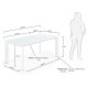KAVE HOME Axis spisebord, m. butterflybordplade - hvid glas og hvid stl (120(180)x80)
