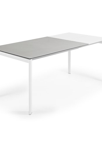  KAVE HOME Axis spisebord, m. butterflybordplade - gr porceln og hvid stl (120(180)