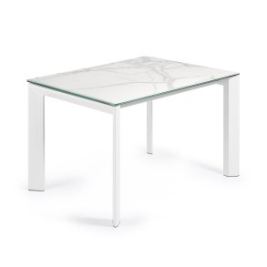 KAVE HOME Axis spisebord, m. butterflybordplade - porceln og hvid stl (120(180)