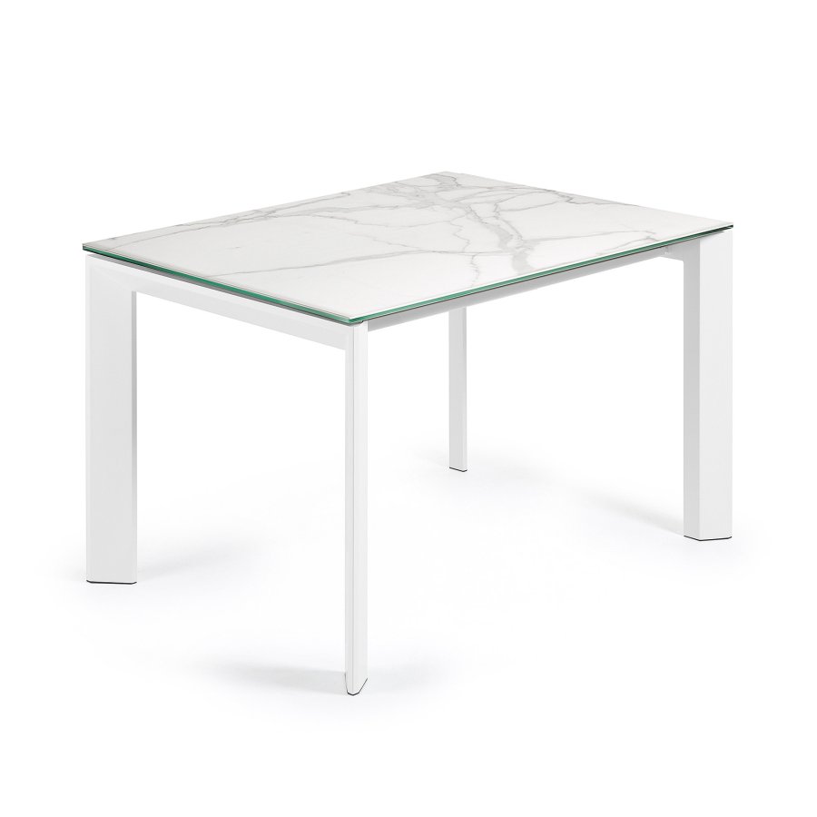 KAVE HOME Axis spisebord, m. butterflybordplade - porceln og hvid stl (120(180)