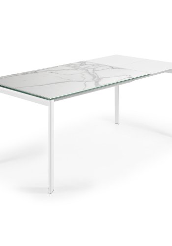 KAVE HOME Axis spisebord, m. butterflybordplade - porceln og hvid stl (120(180)